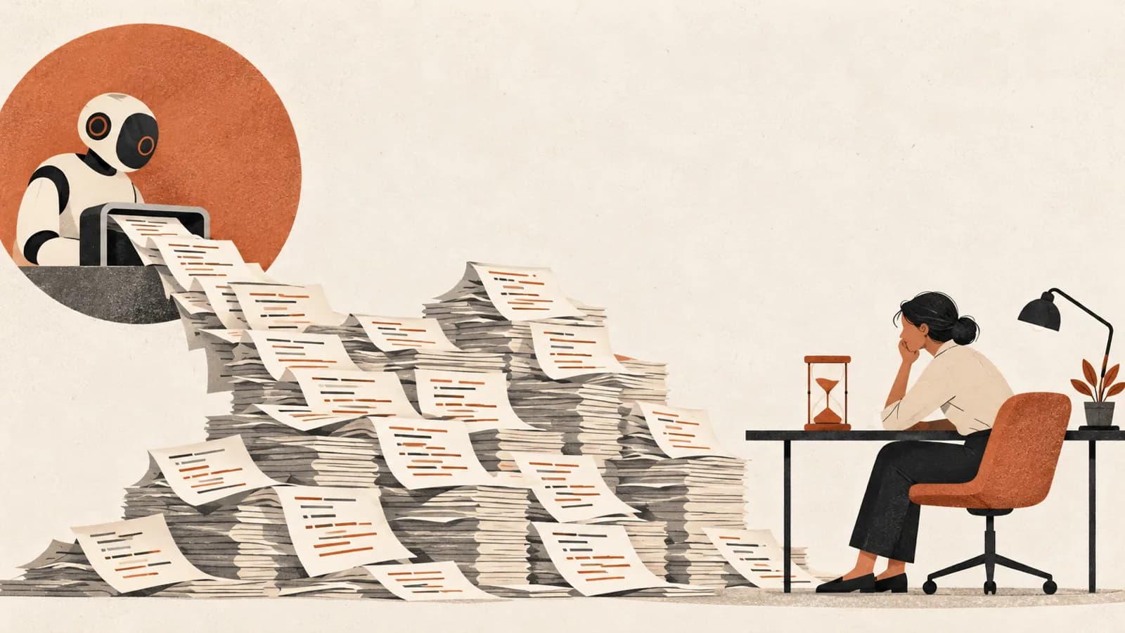 Illustration for Review Wait Under AI Code Volume